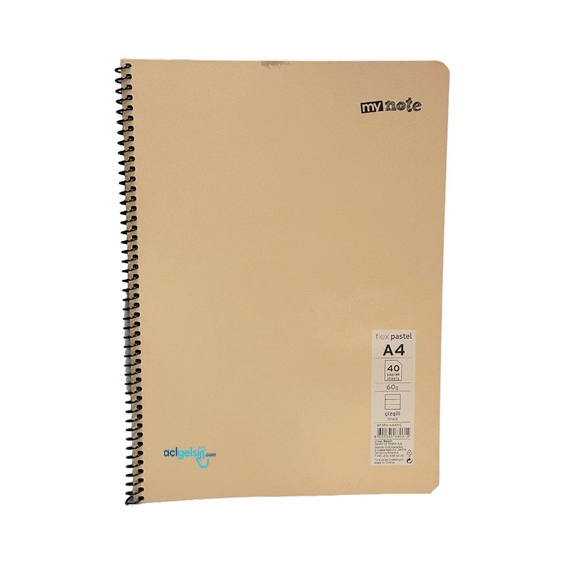 Mynote Flex Pastel Spralli Defter A4 40 Yaprak Çizgili