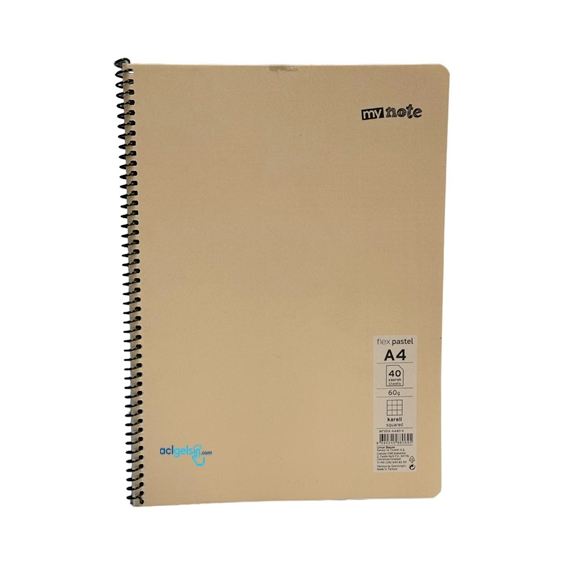 Mynote Flex Pastel Spralli Defter A4 40 Yaprak Kareli