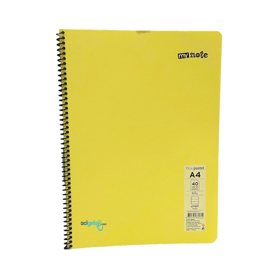 Mynote Flex Pastel Spralli Defter A4 40 Yaprak Çizgili