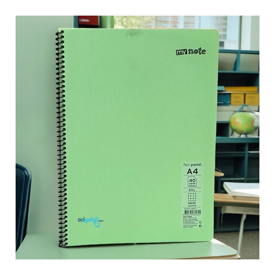 Mynote Flex Pastel Spralli Defter A4 40 Yaprak Kareli