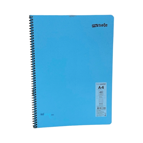 Mynote Flex Pastel Spralli Defter A4 40 Yaprak Kareli