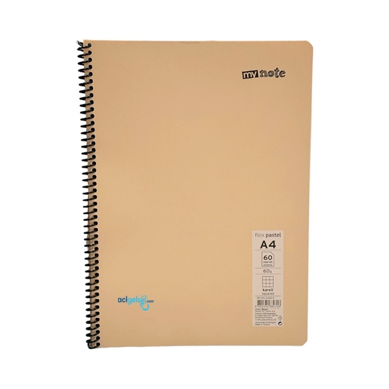Mynote Flex Pastel Spralli Defter A4 60 Yaprak Kareli