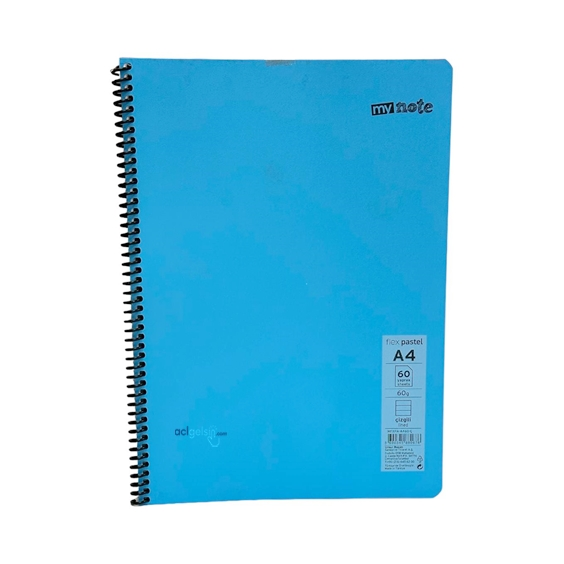 Mynote Flex Pastel Spralli Defter A4 60 Yaprak Çizgili
