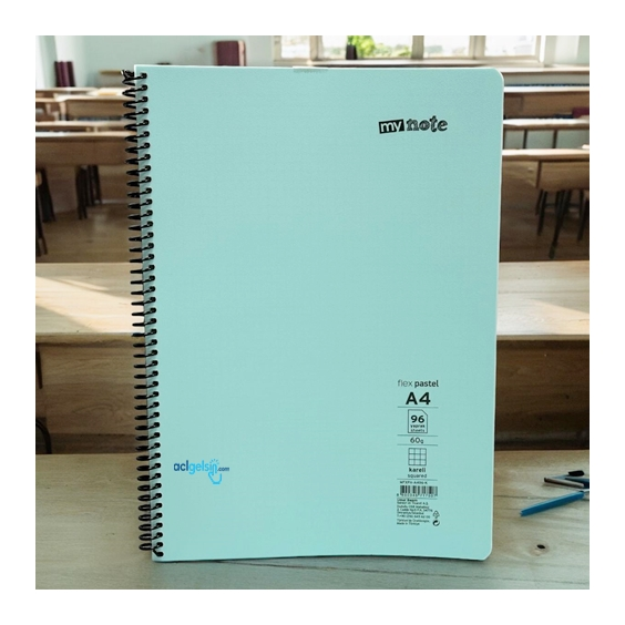 Mynote Flex Pastel Spralli Defter A4 96 Yaprak Çizgili