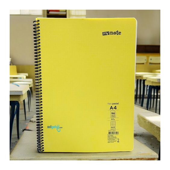 Mynote Flex Pastel Spralli Defter A4 96 Yaprak Çizgili