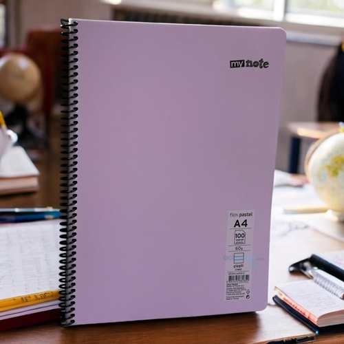 Mynote Spiralli Flex Pastel Defter A4 100 Yaprak Çizgili