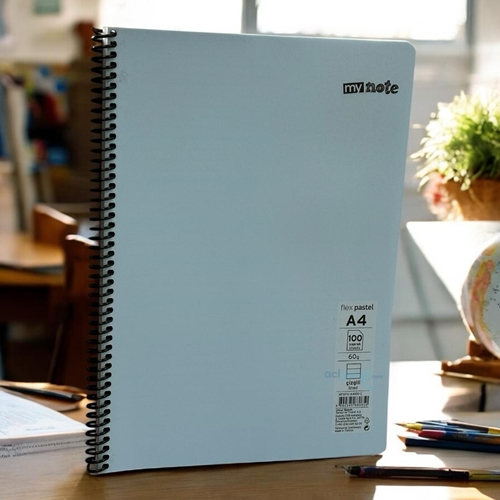 Mynote Spiralli Flex Pastel Defter A4 100 Yaprak Çizgili