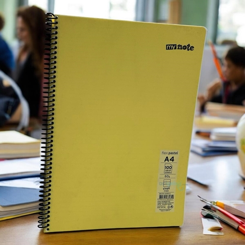 Mynote Spiralli Flex Pastel Defter A4 100 Yaprak Çizgili