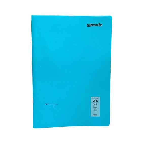 Mynote Text Neon Defter A4 80 Yaprak Çizgisiz