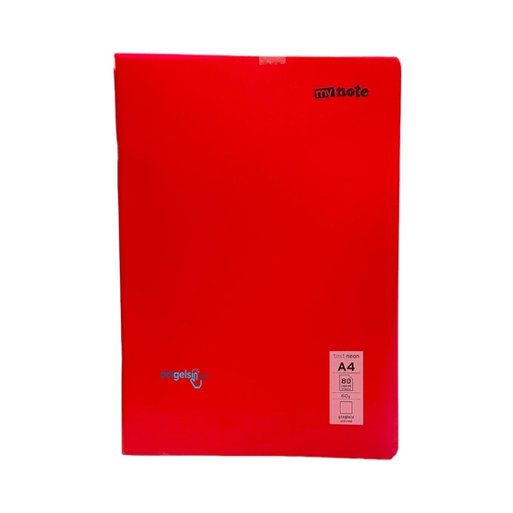 Mynote Text Neon Defter A4 80 Yaprak Çizgisiz