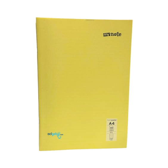 Mynote Text Pastel Defter A4 40 Yaprak Çizgili