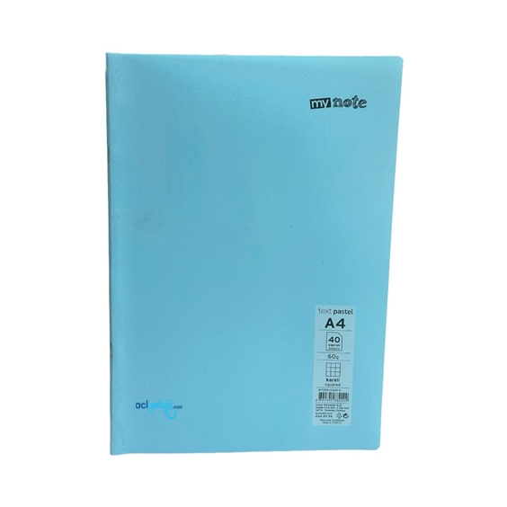Mynote Text Pastel Defter A4 40 Yaprak Kareli