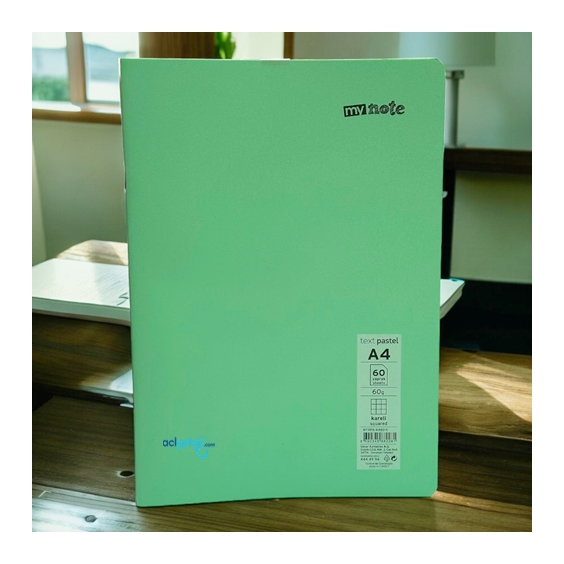 Mynote Text Pastel Defter A4 60 Yaprak Kareli