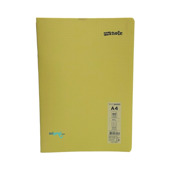 Mynote Text Pastel Defter A4 60 Yaprak Kareli