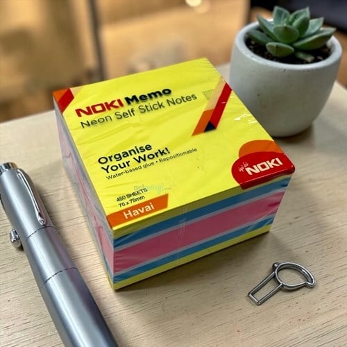 Noki Memo 75x75mm Neon Havai Küp Yapışkanlı Blok