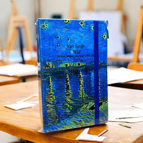 Not Defteri Lastikli A6 Bloknot Van Gogh 80 Yaprak Çizgili