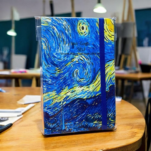 Not Defteri Lastikli A6 Bloknot Van Gogh 80 Yaprak Çizgili