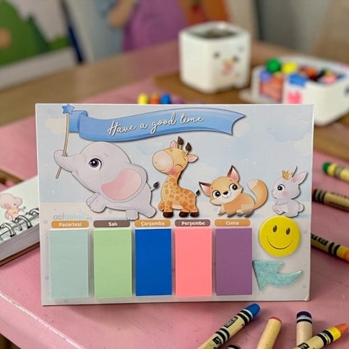 Notyaz Hayvanlar Yapışkanlı Not Kağıdı Haftalık Planlayıcı