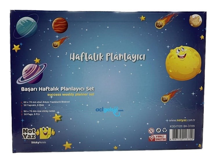 Notyaz Yapışkanlı Not Kağıdı Haftalık Planlayıcı