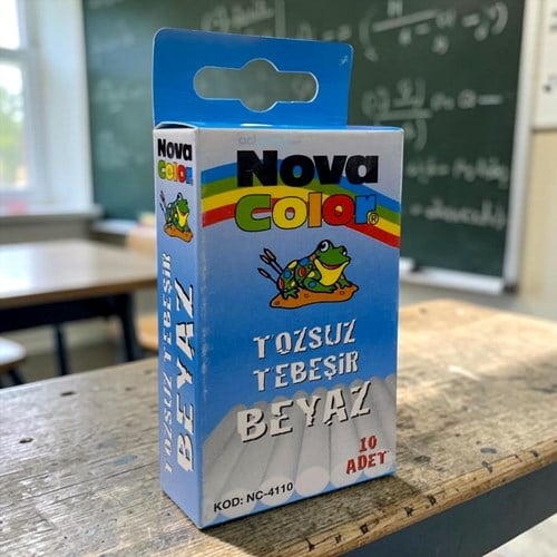 Nova Color Tozsuz Beyaz Tebeşir 10lu