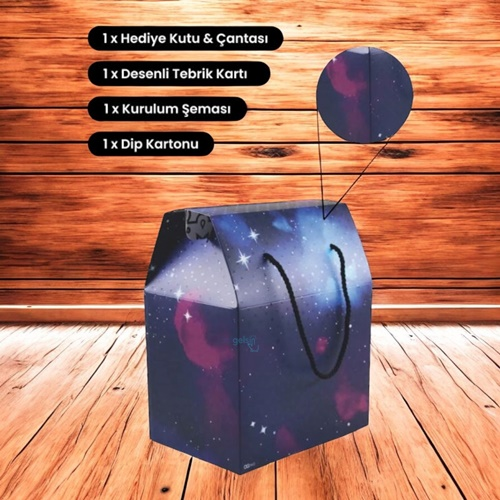 Ogtwo Elite Premium Konsept Tasarım Hediyelik Kutu Çanta Galaxy Black Bag