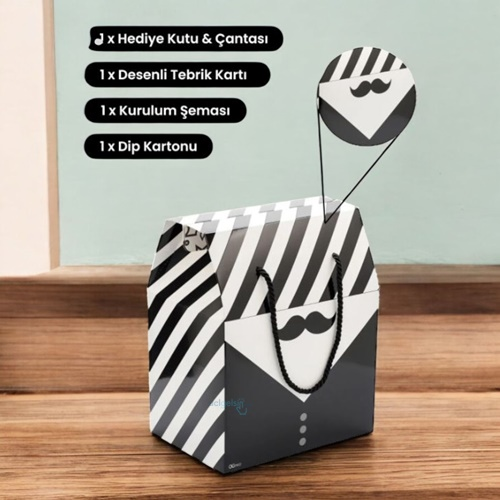 Ogtwo Elite Premium Konsept Tasarım Hediyelik Kutu Çanta Zebra Smokin Bag