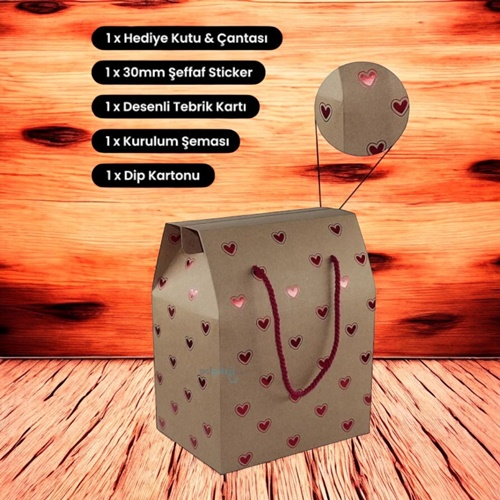 Ogtwo Elite Premium Konsept Tasarım Hediyelik Kutu Çanta Red Kraft Bag