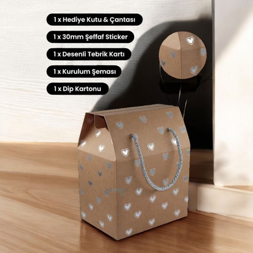 Ogtwo Elite Premium Konsept Tasarım Hediyelik Kutu Çanta Silver Kraft Bag