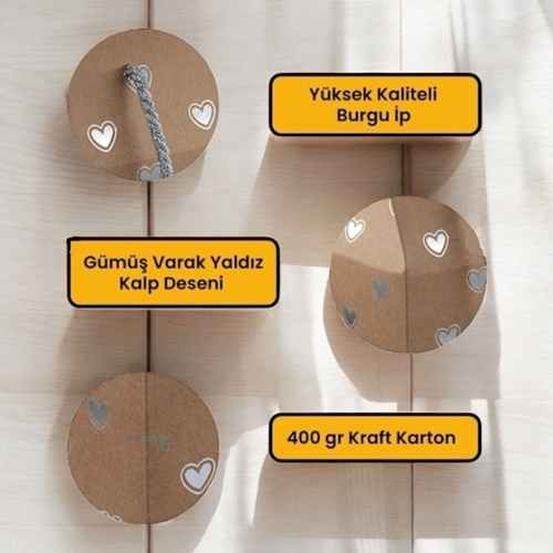 Ogtwo Elite Premium Konsept Tasarım Hediyelik Kutu Çanta Silver Kraft Bag