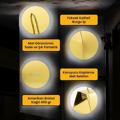 Ogtwo Elite Premium Konsept Tasarım Kraft Hediye Kutusu Gold Bag