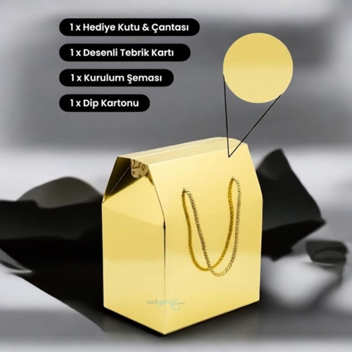 Ogtwo Elite Premium Konsept Tasarım Kraft Hediye Kutusu Gold Bag