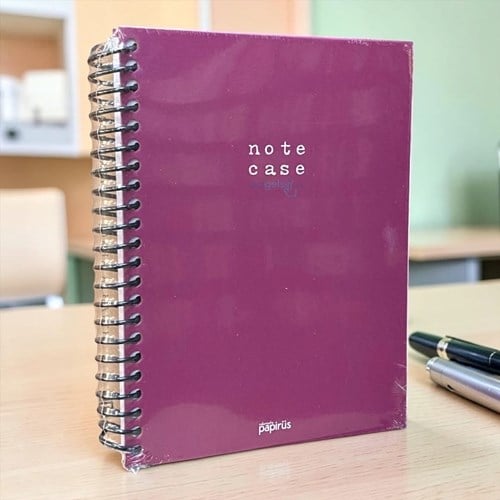 Papirus Note Case Spiralli Sert Kapak 120 Yaprak Çizgili 14x21 Cm
