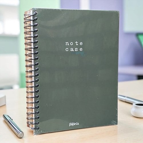 Papirus Note Case Spiralli Sert Kapak 120 Yaprak Çizgili 14x21 Cm