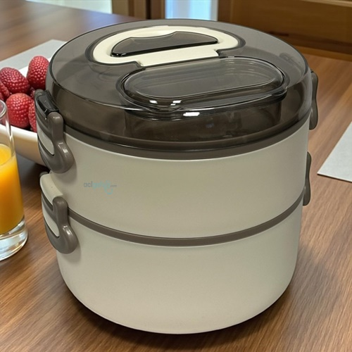 Paslanmaz Çelik Beslenme Kabı Çift Katlı Yuvarlak 1200 Ml