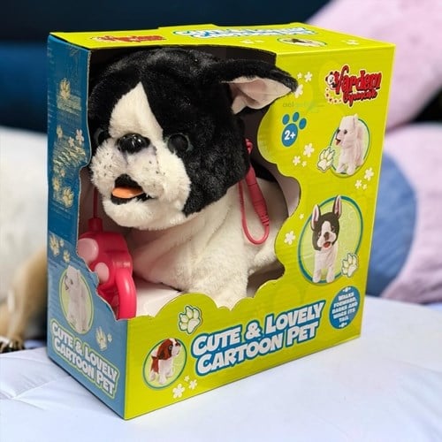 Peluş Tasmalı Yürüyen Havlayan Frasız Bulldog Köpek
