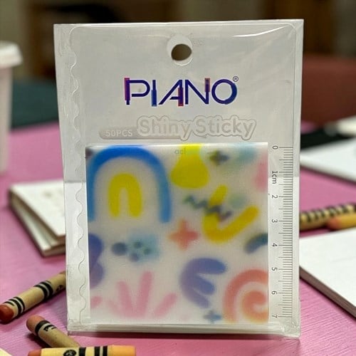 Piano Şeffaf Desenli Yapışkanlı Not Kağıdı 50 Yaprak