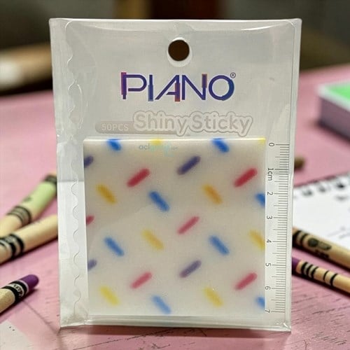 Piano Şeffaf Desenli Yapışkanlı Not Kağıdı 50 Yaprak
