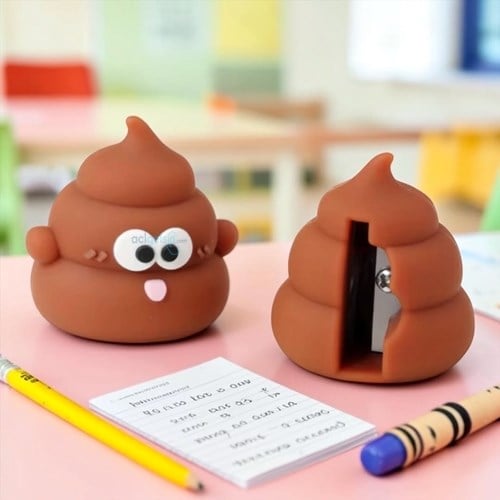 Poop Figürlü 3d Silikon Kalemtraş Renkli