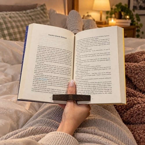 Pramid Ahşap Kitap Okuma Yüzüğü Small