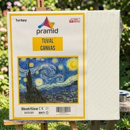 Pramid Boyamaya Hazır Tuval 20x20 Cm