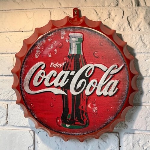 Retro Coca Cola Şişe Kapak Model Metal Pano
