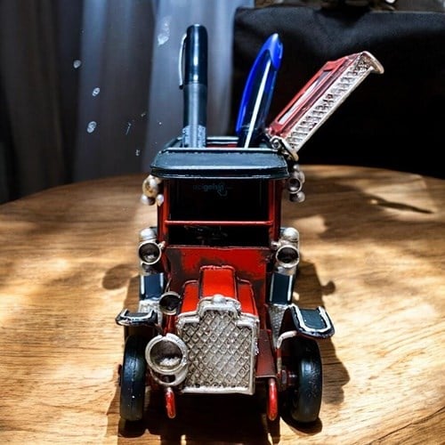 Retro Dekoratif Metal Araba Kalemlik Çerçeveli