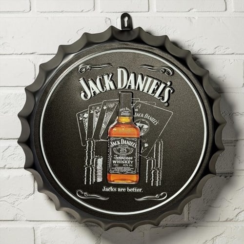 Retro Jack Daniels Şişe Kapak Model Metal Pano