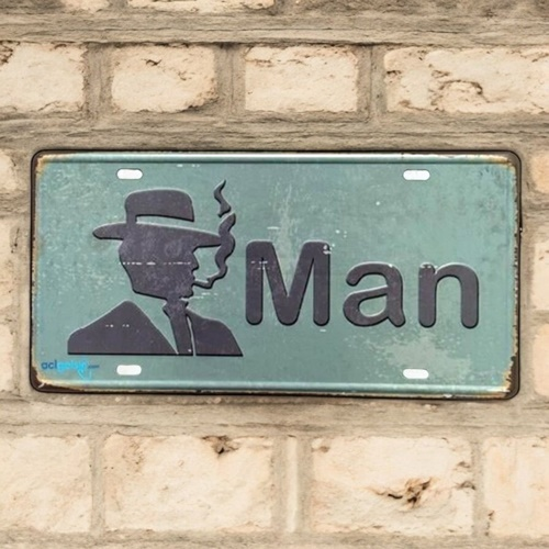 Retro Man Metal Kabartma Plaka