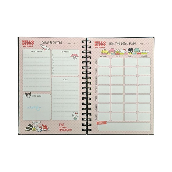 Sanrio Hello Kitty Spiralli Daily Planner Stickerli Konuşan Ajanda