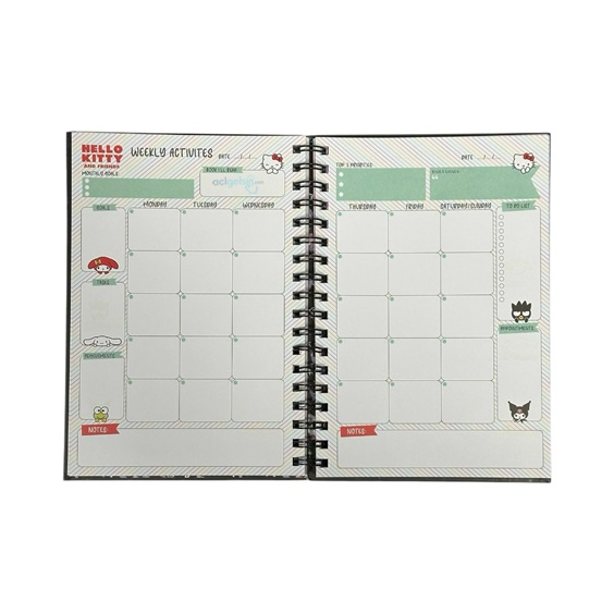 Sanrio Hello Kitty Spiralli Daily Planner Stickerli Konuşan Ajanda