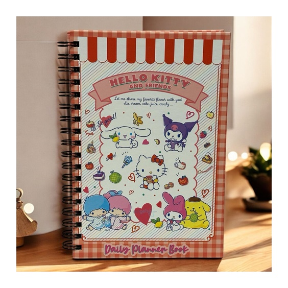 Sanrio Hello Kitty Spiralli Daily Planner Stickerli Konuşan Ajanda