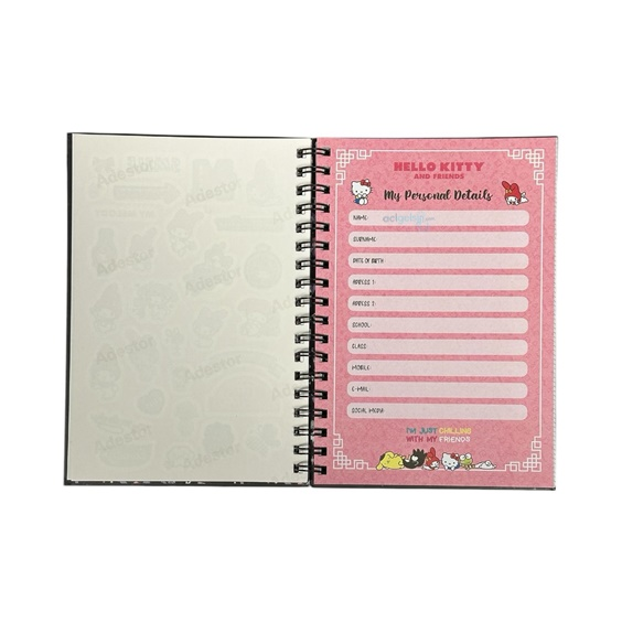 Sanrio Hello Kitty Spiralli Daily Planner Stickerli Konuşan Ajanda
