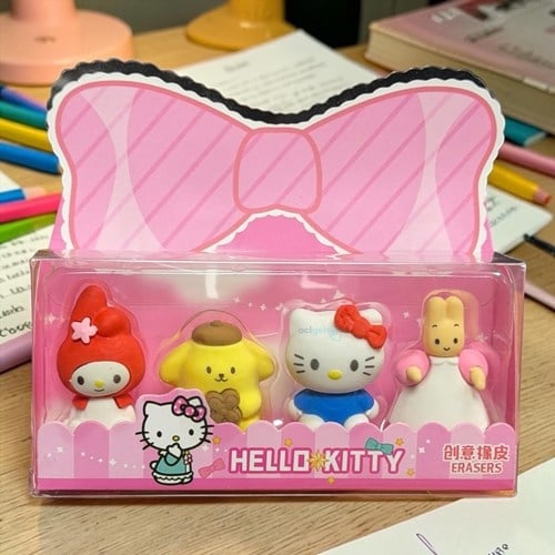 Sanrio Hello Kitty Ve Arkadaşları 4'lü Silgi Seti
