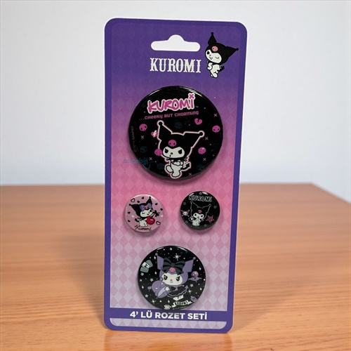 Sanrio Kuromi 4'lü Karışık Boy Rozet